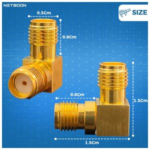 SMA Female to SMA Female Right Angle RF Coaxial Cable Adapter