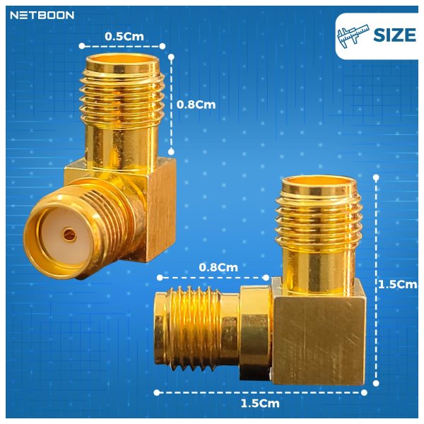 SMA Female to SMA Female Right Angle RF Coaxial Cable Adapter SMA Female to SMA Female Right Angle RF Coaxial Cable Adapter