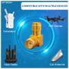 Version 1.0.0 SMA Female to SMA Female Right Angle RF Coaxial Cable Adapter | 90-Degree Connector | Pack of 2