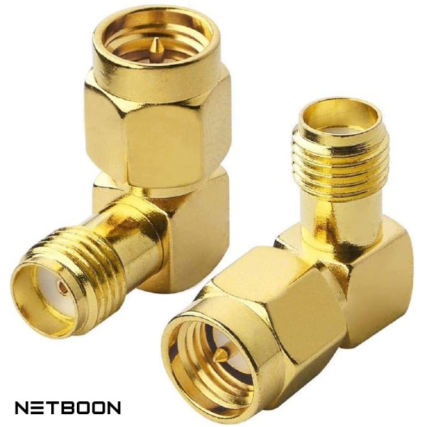 SMA Male to SMA Female Right Angle Coax Adapter | Signal Extension & Space-Saving Installation – Pack of 2