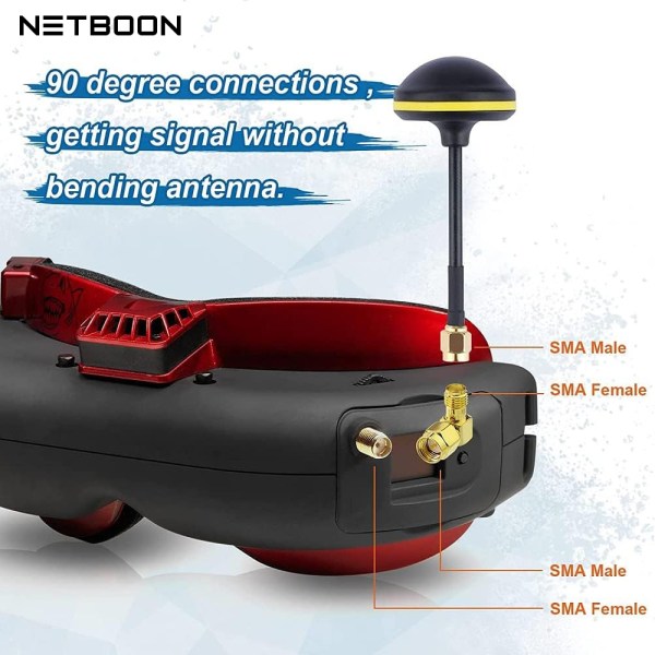 SMA Male to SMA Female Right Angle Coax Adapter | Signal Extension & Space-Saving Installation – Pack of 2