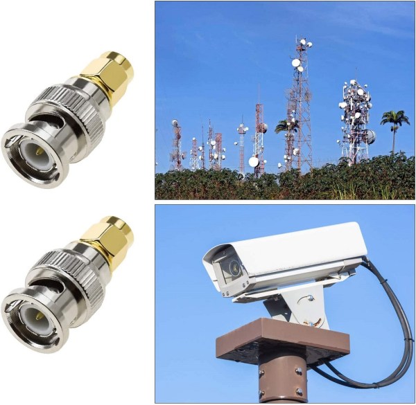 SMA Male to BNC Male Adapter Imgs (4) SMA Male to BNC Male RF Coaxial Cable Adapter | SMA to BNC Jack Connector – Pack of 2