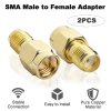 SMA Male to SMA Female RF Coaxial Adapter | SMA to SMA Connector | 50 Ohm Straight Jack Coupler - Pack of 2