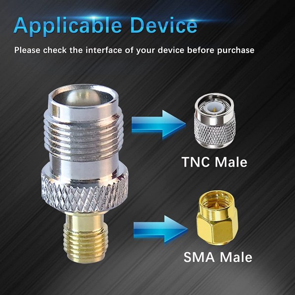 TNC Female to SMA Female Adapter Converter – RF Coaxial Connector - Pack of 2