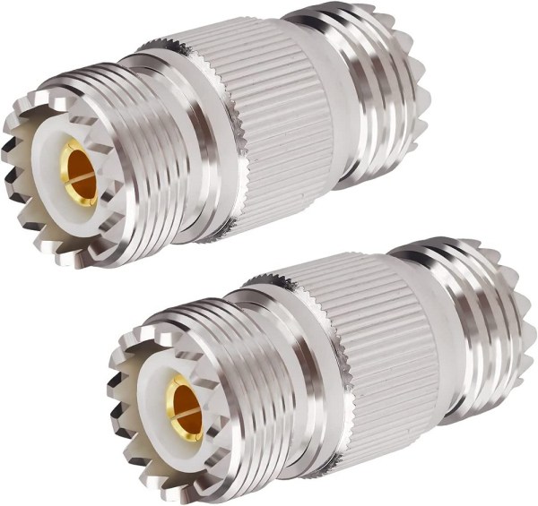 UHF Female to UHF Female Adapter | SO-239 Coaxial RF Connector | Female-to-Female Jointer Coupler (Pack of 2)