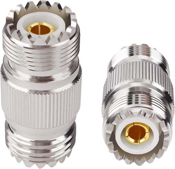 UHF Female to UHF Female Adapter | SO-239 Coaxial RF Connector | Female-to-Female Jointer Coupler (Pack of 2)