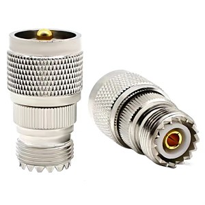 UHF Male to UHF Female Adapter | PL-259 to SO-239 RF Coax Connector | UHF Coaxial Cable Jointer - Pack of 2