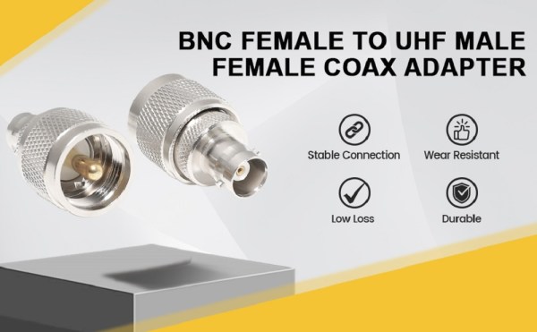 UHF Male to BNC Female Adapter | PL-259 to BNC RF Coax Connector | UHF to BNC Jointer - Pack of 2