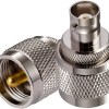 UHF Male to BNC Female Adapter | PL-259 to BNC RF Coax Connector | UHF to BNC Jointer - Pack of 2