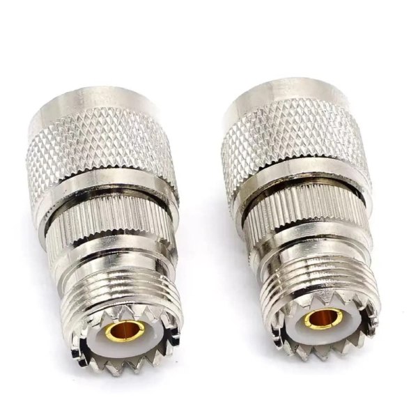 Adaptateur Coaxial RF UHF Femelle Vers N Mâle - SO239/PL259 - Lot De 2 - Pour Antennes Radio, WiFi - 8