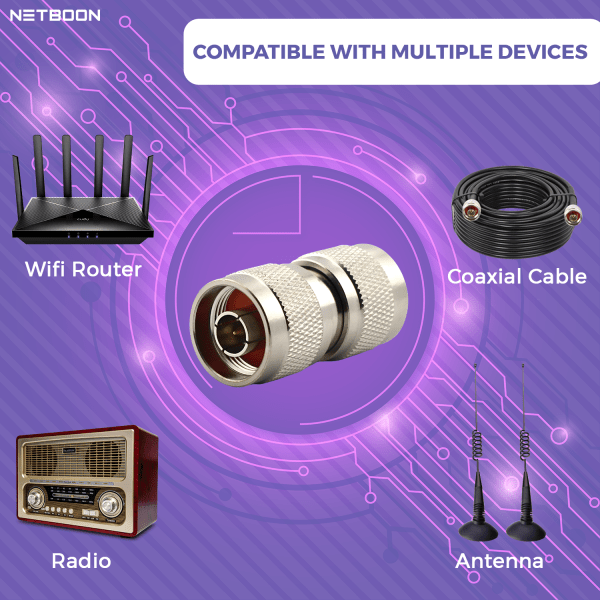 n male to uhf male adapter connector (5) N Male to UHF Male RF Coaxial Adapter | N to UHF PL-259 Connector | Pack of 2