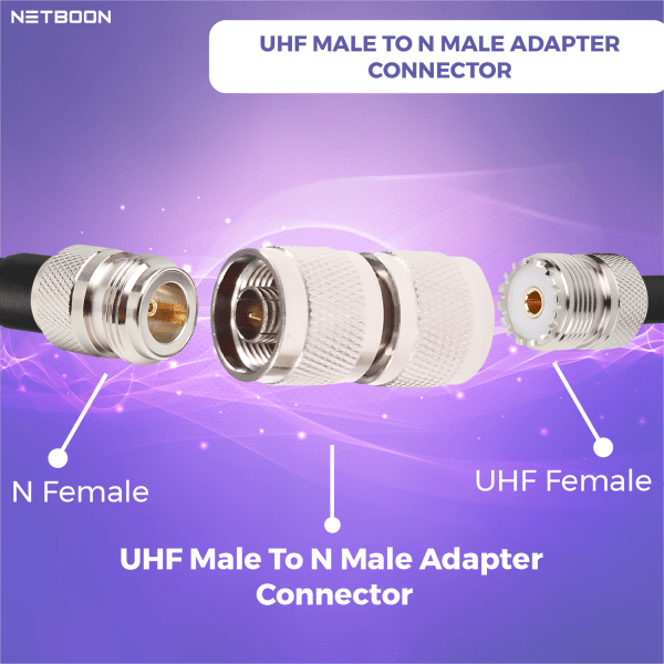 n male to uhf male adapter connector (6) N Male to UHF Male RF Coaxial Adapter | N to UHF PL-259 Connector | Pack of 2