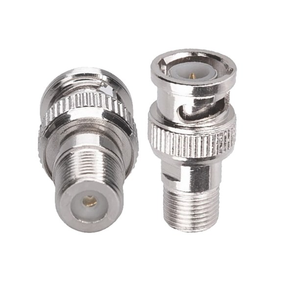NETBOON BNC Male to F-Type Female Adapter | Pack of 2 | RF Coaxial Connector | BNC to F-Type Jack Converter for CCTV, TV Antenna, DVR, Cable Box, Signal Splitters