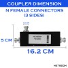 Two Way N Female Type 15dB Coupler | 5G Splitter for Coaxial Cable and RF Equipments- 690-3800MHz