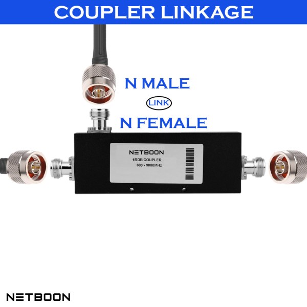 Two Way N Female Type 15dB Coupler | 5G Splitter for Coaxial Cable and RF Equipments- 690-3800MHz