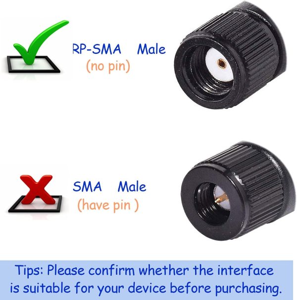 3dBi RP-SMA Male Rubber Duck WiFi Antenna | 2.4GHz Wireless Antenna for Router, USB Adapter, IP Camera – Pack of 2