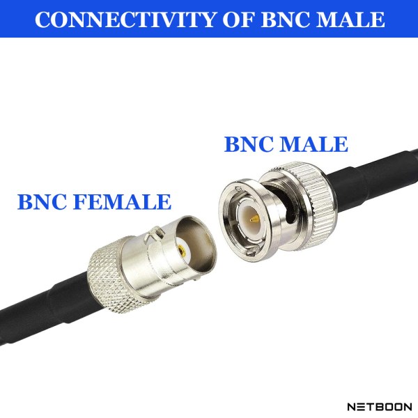 BNC Male Connector for Coaxial Cable LMR200, HLF200, RG 58 Coaxial Cable - PACK OF 2