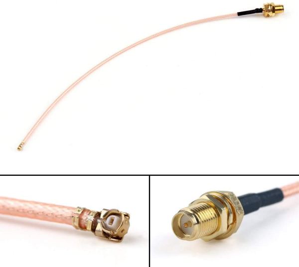 UFL IPX IPEX to RP SMA Female RG 178 Coaxial Pigtail Jumper Cable for Mini PCI | GPS | Wi-Fi Router-Pack of 2