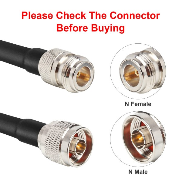 HLF200 Coaxial Jumper Cable with N Male to N Female Connectors for High-Frequency RF Applications