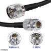 N FEMALE TO N MALE RG 58 Low Loss RG 58 Jumper Cable with N Male to N Female Connector