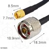 SMA Male to N Male RG 58 Cable 5 RG 58 Copper Jumper Coax Cable with SMA Male to N Male Connector for ADS-B/GPS Antenna/Surge Arrester/Mobile Signal Booster