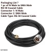 SMA Male to N Male RG 58 Cable 7 RG 58 Copper Jumper Coax Cable with SMA Male to N Male Connector for ADS-B/GPS Antenna/Surge Arrester/Mobile Signal Booster