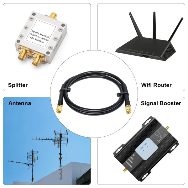 SMA Male to SMA Male with LMR 200 Cable