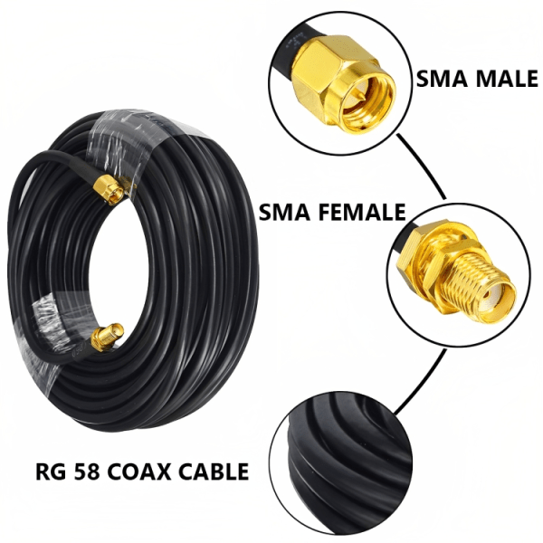 SMAMale to SMA Female RG 58 Cable7 SMA Male Female RG 58 Extension Cable | 50 Ohm SMA Female to SMA Male Coaxial Jack Cable