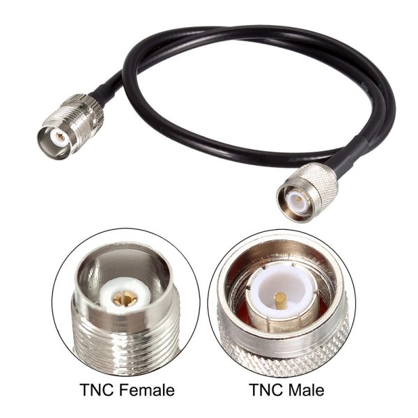 TNC Male to TNC Female with RG 58 Cable 6 50 Ohm Ultra Low Loss RG 58 Coaxial Jack Cable with TNC Male to TNC Female Connector for Radio Scanner | CB Radio | WI-FI Devices
