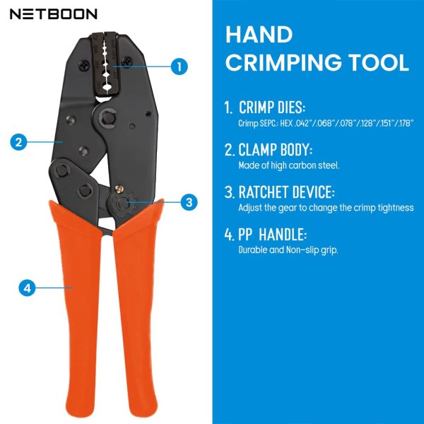 Crimping Tool for HLF 400 Cable Heavy Duty Crimping Tools Manufacturer for Cable RG174 RG316, RG122, RG179, RG180, RG187, RG178, RG188, RG195