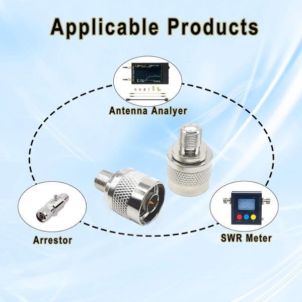 N Type Male to F Type Female Adapter RF Coax Cable Connector Coupler