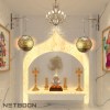 Dhoop Holder 4 Handmade Wall Hanging Degchi Dhoop Holder with (1 Tea Light Candle + 1 String Light) for Yoga Room, Devotion Room, Children Room