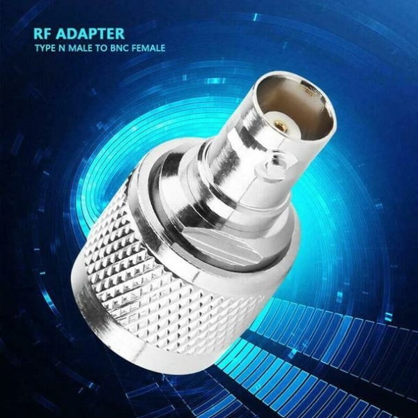 N Male to BNC Female RF Coaxial Adapter | BNC Jack to N Plug Connector | Pack of 2