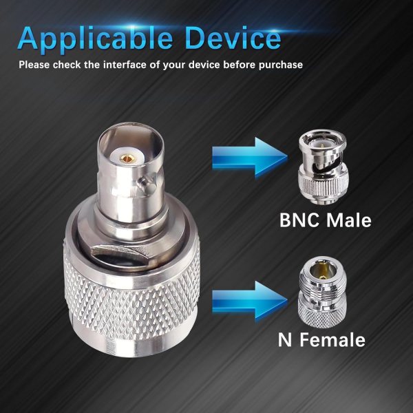N Male to BNC Female RF Coaxial Adapter BNC Jack to N Plug Barrel Connector