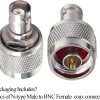 N Male to BNC Female RF Coaxial Adapter | BNC Jack to N Plug Connector | Pack of 2