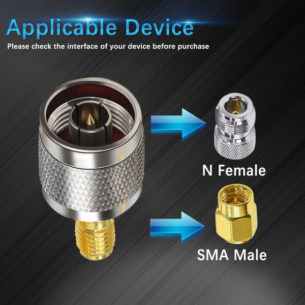 N Male to SMA Female Coaxial Adapter | Pack of 2
