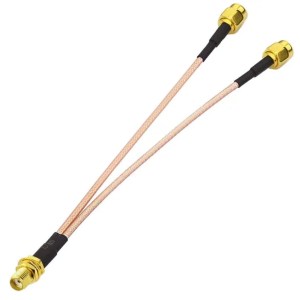 SMA Female to Dual SMA Male Y Type RG 316 Coaxial Extension Cable- 15cm