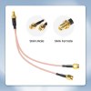 SMA Female to Dual SMA Male Y Type RG 316 Coaxial Extension Cable- 15cm