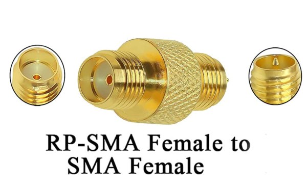 SMA Female to RP SMA Female 5 SMA Female to RP-SMA Female RF Adapter Connector | Coaxial Coupler – Pack of 2