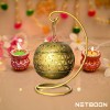 Tabletop Dhoop Incense Burner Home Decorative Accessory with ( 1 Tea Light Candle + 1 String Light) for Library, Study Table, Reception, Office Desk
