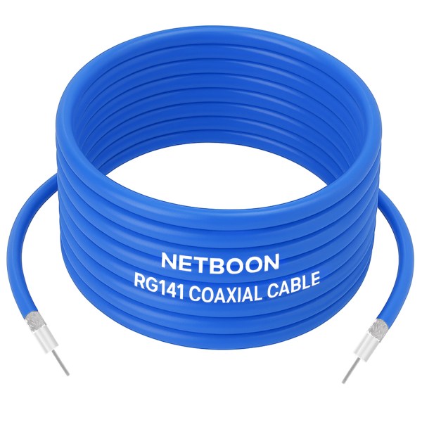 NETBOON RG141 RF Coaxial Cable Frequency Support up to 18GHz Low Loss, High-Performance, Flexible Cable for Laboratory, Aerospace, Military & Communication (1) RG 141 SUCO Flex Coaxial Extension Cable