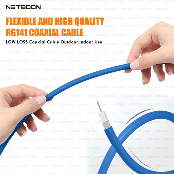 NETBOON RG141 RF Coaxial Cable Frequency Support up to 18GHz Low Loss, High-Performance, Flexible Cable for Laboratory, Aerospace, Military & Communication (3) RG 141 SUCO Flex Coaxial Extension Cable
