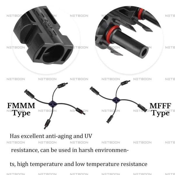 Plus Type Solar Connector 1 (3) 3 in 1, Three Way Plus Type Solar Generator Connector-1 Pair