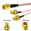 SMA Male to Dual SMA Female RG 316 Cable 4 SMA Male to Dual SMA Female Splitter Cable V Type SMA Wire for Antenna Router Modem-15cm