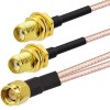 SMA Male to Dual SMA Female RG 316 Cable 6 SMA Male to Dual SMA Female Splitter Cable V Type SMA Wire for Antenna Router Modem-15cm