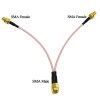 SMA Male to Dual SMA Female RG 316 Cable 8 SMA Male to Dual SMA Female Splitter Cable V Type SMA Wire for Antenna Router Modem-15cm