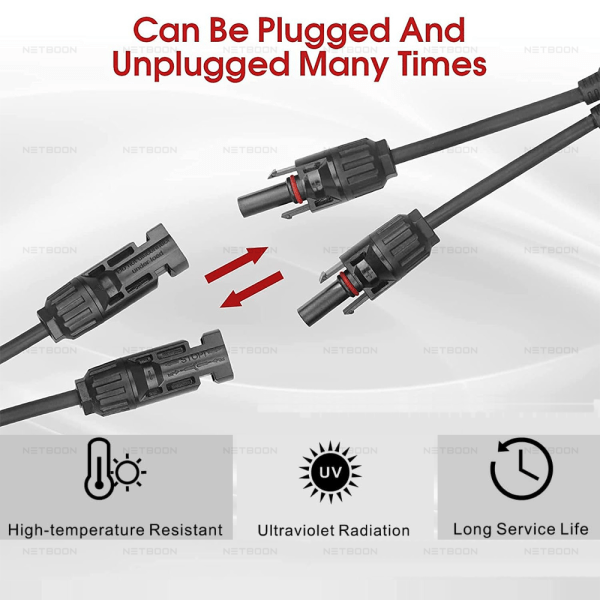 Photovoltaic System Y Type Parallel Connectors for Two Solar Panels Installation