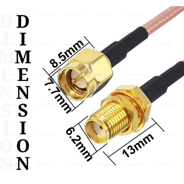 Low Loss RG316 Flexible RF Antenna Extender Coaxial Cable with SMA Male to SMA Female Connector for Indoor/Outdoor, Jumper Cable Assemblies