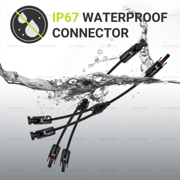 Photovoltaic System Y Type Parallel Connectors for Two Solar Panels Installation