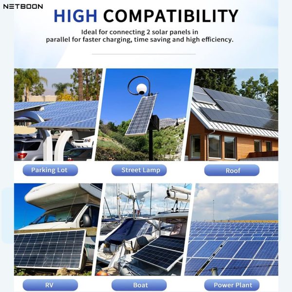 Solar Two Way, 2 in 1 PV Branch Connector for Solar Generator Battery Pack with 5 Pair MC 4 Connector